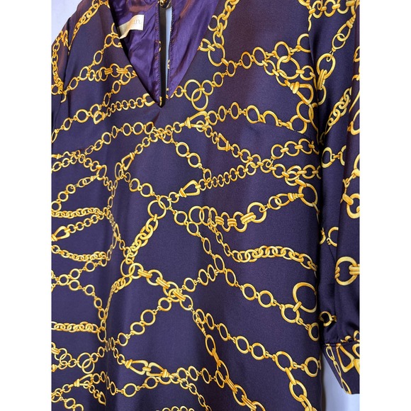 Britt Ryan Dress 100% Silk Nautical Sheath 3/4 Sleeves Cold Shoulder 6 - Picture 3 of 7